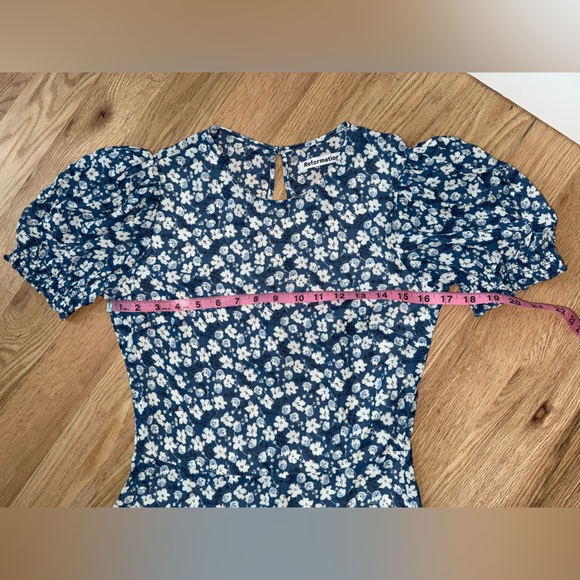 NEW WITH TAGS Reformation Lee Raquel Blue Floral Puff Sleeve Midi Dress Size 6 - Picture 10 of 16